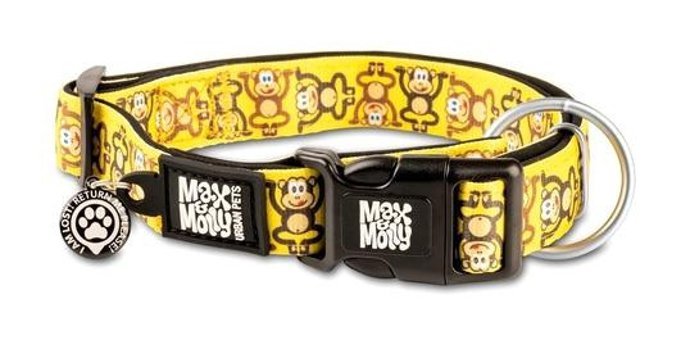 Max & Molly Monkey Maniac Ayarlanabilir Boyun Köpek Tasması Çok Renkli