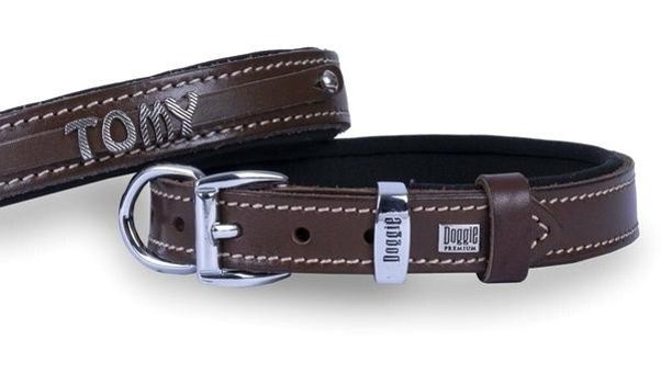 Doggie Konfor İsimli Ayarlanabilir Boyun Köpek Tasması 1.5 x 20 - 25 cm Kahverengi