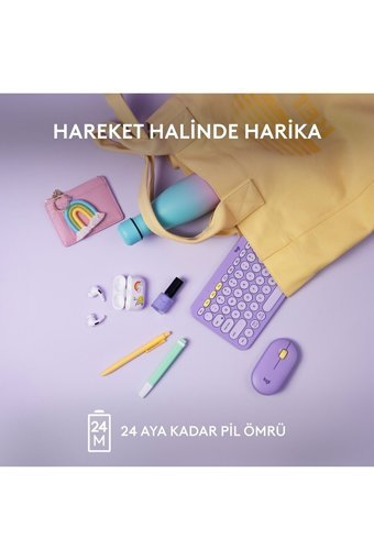 Logitech K380 Türkçe Q Kablosuz Lila Numerik Klavye