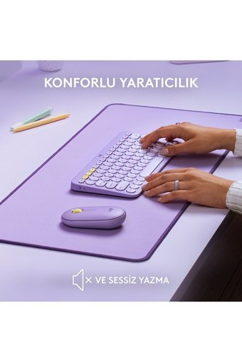 Logitech K380 Türkçe Q Kablosuz Lila Numerik Klavye