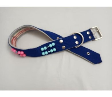Kozaklı Ayarlanabilir Boyun Köpek Tasması 4 x 70 cm Mavi
