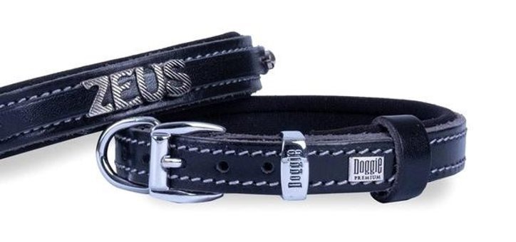 Doggie Konfor İsimli Ayarlanabilir Boyun Köpek Tasması 1.5 x 20 - 25 cm Siyah