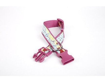 Doggie Ayarlanabilir Boyun Köpek Tasması 3 x 36 - 60 cm Beyaz-Mor