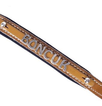 Doggie İsimli Ayarlanabilir Boyun Köpek Tasması 2 x 35 - 40 cm Kahverengi
