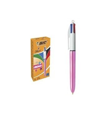 Bic Shine Metal 4 Renkli Çok Renkli 12'li Tükenmez Kalem