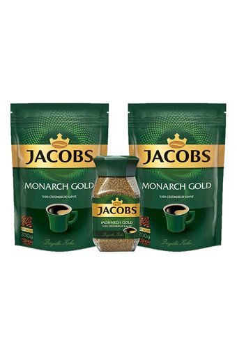 Jacobs Monarch Gold Paket-Kavanoz Granül Kahve 47.5 gr+2x200 gr