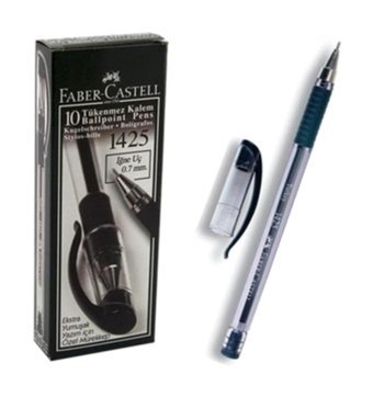 FaberCastell 1425 0.7 mm İğne Uçlu Siyah 10'lu Tükenmez Kalem