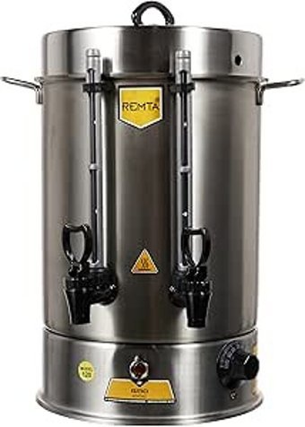 Remta R13 2000 W 12 lt Su Kapasiteli Çelik Tek Demlikli 120 bardak Çift Musluklu Çelik Elektrikli Semaver İnox