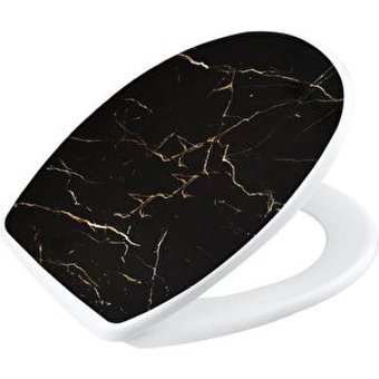Geseus Home Siyah Oval Klozet Kapağı
