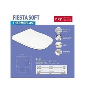 Fiesta Yavaş Kapanan Beyaz U Klozet Kapağı