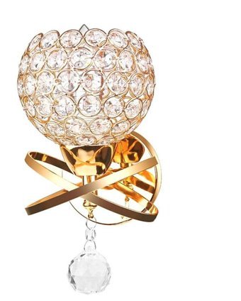 Hallow Kristal Tekli Cam Led Aplik Altın