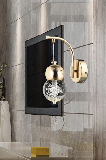 Apliqa Sasha Tekli Metal Led Aplik Altın