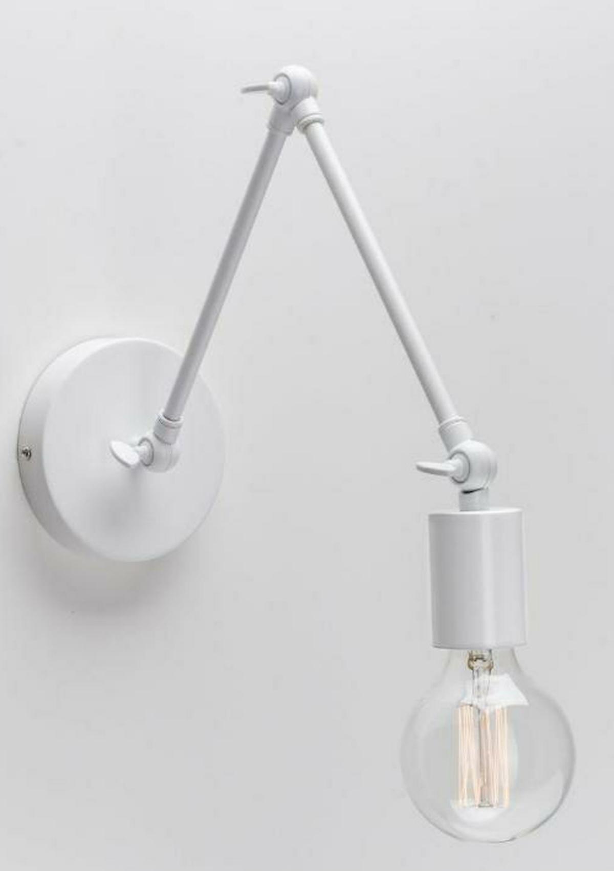 Mylights Mafsallı Tekli Metal Aplik Beyaz