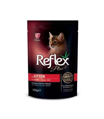 Reflex Plus Gravy Kuzu Etli Yavru Yaş Kedi Maması 100 gr