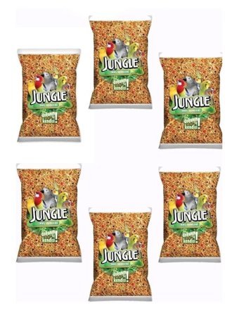 Jungle Muhabbet Kuşu Kabuklu Meyveli Vitaminli Yetişkin Kuş Yemi 6x1 kg