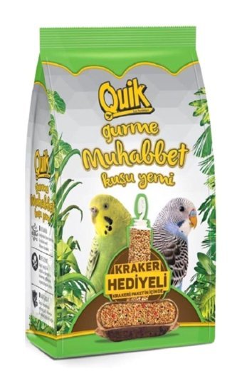 Quik Gurme Muhabbet Kuşu Kabuklu Sade Vitaminli Yetişkin Kuş Yemi 3x500 gr