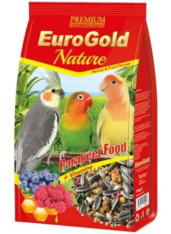 Eurogold Papağan Kabuklu Meyveli Vitaminli Yetişkin Kuş Yemi 2x750 gr