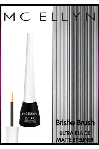 Mcellyn Suya Dayanıklı Mat Siyah İnce Uçlu Fırça Sıvı Eyeliner