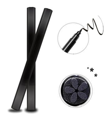 Redshıne Çift Taraflı Suya Dayanıklı Mat Siyah İnce-Desenli Uç Keçe Kalem Eyeliner