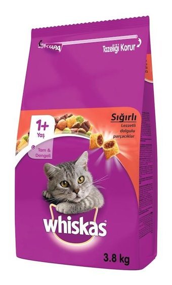 Whiskas Biftekli - Havuçlu Yetişkin Yaş Kedi Maması 3.8 kg