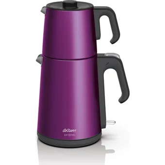 Arzum AR 3080 Çelik Demlikli 1650 W Çelik Gövdeli Mor Çay Makinesi
