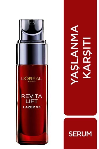 L'Oréal Paris Revitalift Lazer X3 Yoğun Yaşlanma Karşıtı Yüz Dolgunlaştıran Canlandırıcı Yaşlanma Kırışıklık Karşıtı Jel Yüz Serumu 30 ml