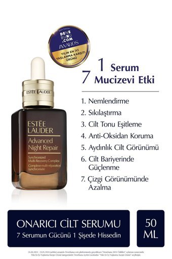 Estée Lauder Advanced Night Repair Yüz Dolgunlaştıran Canlandırıcı Yaşlanma Kırışıklık Karşıtı Jel Yüz Serumu 50 ml