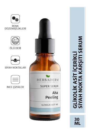 Herbaderm AHA Peeling Canlandırıcı Kırışıklık Karşıtı Jel Yüz Serumu 30 ml
