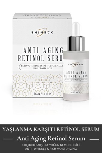 Shineco Anti Aging Retinol Canlandırıcı Yaşlanma Karşıtı Jel Yüz Serumu 30 ml