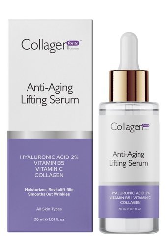 Collagen Forte Platinum Hyalüronik Asit Yüz Dolgunlaştıran Canlandırıcı Yaşlanma Kırışıklık Karşıtı Jel Yüz Serumu 30 ml