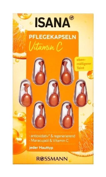 Isana C Vitamini Bakım Yüz Dolgunlaştıran Canlandırıcı Kırışıklık Karşıtı Kapsül Yüz Serumu