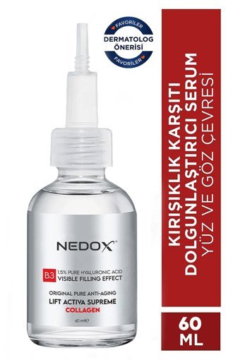 Nedox B3 Kolajen Yüz Dolgunlaştıran Canlandırıcı Yaşlanma Kırışıklık Karşıtı Jel Yüz Serumu 60 ml
