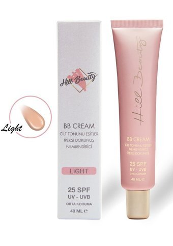 Hill Beauty Hyaluronik Asit Tüm Cilt Tipleri İçin Su Bazlı Sivilce Yapmayan Işıltılı BB Krem Açık Ton