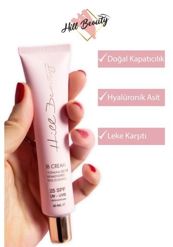 Hill Beauty Hyaluronik Asit Tüm Cilt Tipleri İçin Su Bazlı Sivilce Yapmayan Işıltılı BB Krem Açık - Orta - Koyu Ton