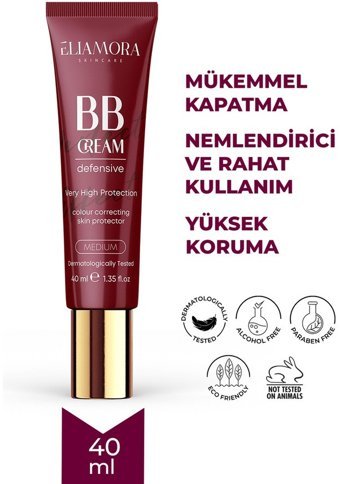 Eliamora Tüm Cilt Tipleri İçin Suya Dayanıklı Su Bazlı Sivilce Yapmayan BB Krem Orta Ton
