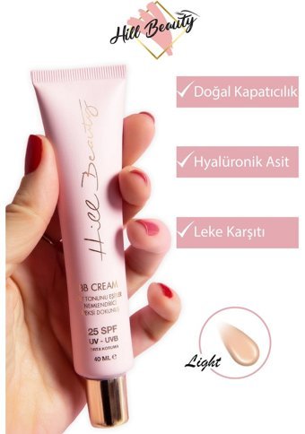 Hill Beauty Shine Box Tüm Cilt Tipleri İçin Su Bazlı Sivilce Yapmayan Işıltılı BB Krem Açık Ton