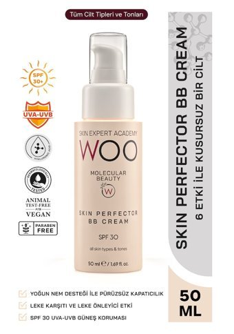 Woo Skin Expert Academy Cilt Tonu Eşitleyici Tüm Cilt Tipleri İçin Sivilce Yapmayan BB Krem Açık - Orta - Koyu Ton