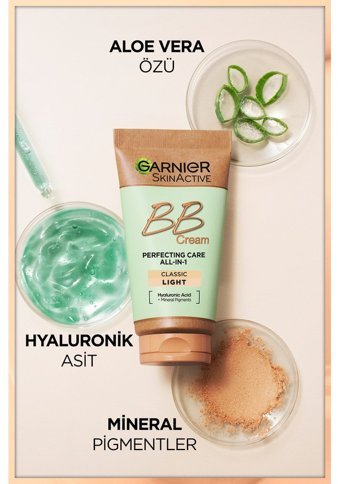 Garnier Normal Ciltler İçin Su Bazlı Sivilce Yapmayan Işıltılı BB Krem Açık Ton