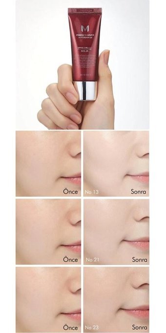 Missha Perfect Cover Tüm Cilt Tipleri İçin Sivilce Yapmayan BB Krem Koyu Ton