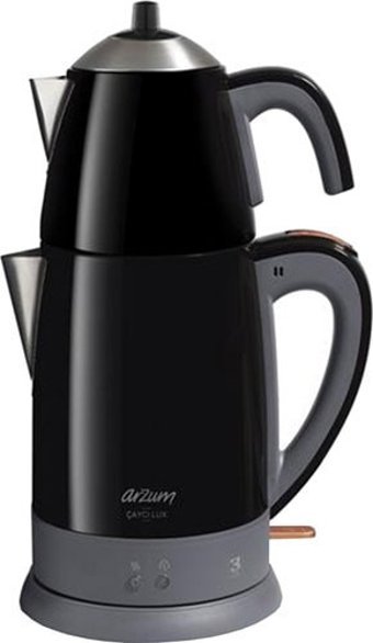 Arzum AR 3055 Çelik Demlikli 1800 W Çelik Gövdeli Siyah Çay Makinesi