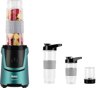 Fakir Dynamic Violet 570 ml Plastik Hazneli Buz Kırıcılı Çift Bıçaklı Kişisel Mini El Blender Turkuaz