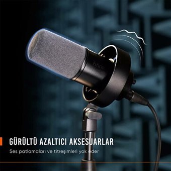 Fifine K688 Dinamik XLR Kablolu Yayıncı USB Oyuncu Masaüstü Mikrofonu Siyah