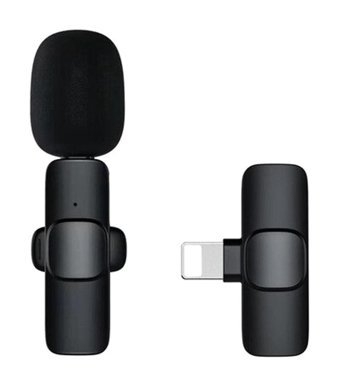 Schitec K11 Lightning Kablosuz Bluetooth Yaka Mikrofonu Siyah