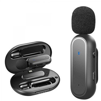 Torima K60 Taşınabilir Condenser Type C Kablosuz Bluetooth Yaka Mikrofonu Siyah