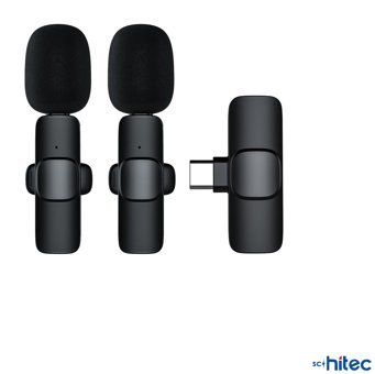 Schitec K9 Lightning Kablosuz Bluetooth Yaka Mikrofonu Siyah