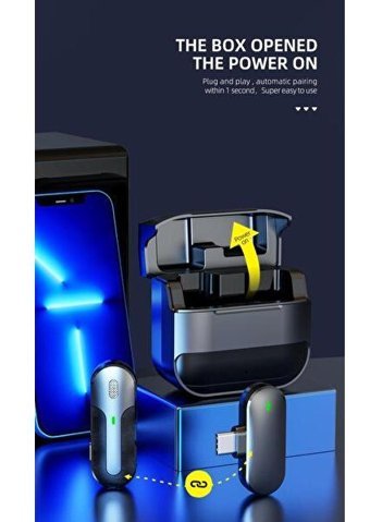 Torima M8 Lightning Kablosuz Yayıncı USB Yaka Mikrofonu Gri
