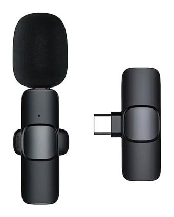 Nettech K9 Type C Kablosuz USB Yaka Mikrofonu Siyah