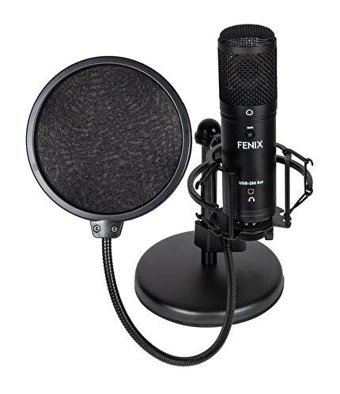 Fenix Usb-280 Profesyonel Condenser Kablolu Yayıncı Oyuncu Masaüstü Mikrofonu Siyah