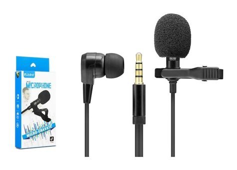 Kubite 3.5 mm Kablolu Yayıncı Yaka Mikrofonu Siyah