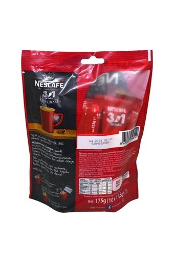 Nescafe 3'ü 1 Arada Sade 17.5 gr 10 Adet Granül Kahve Hazır Kahve
